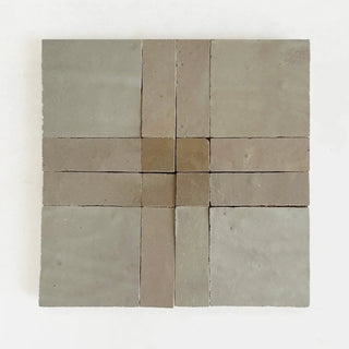 Latte, Oat & Dust - Moroccan Zellige Square Mosaic by Tilesofezra