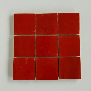 Jungle Red Zellige 4"x4" by Tilesofezra