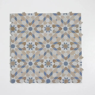 Clear Sky, Latte, Snow & Clay - Moroccan Zellige Snowflake Mosaic by Tilesofezra