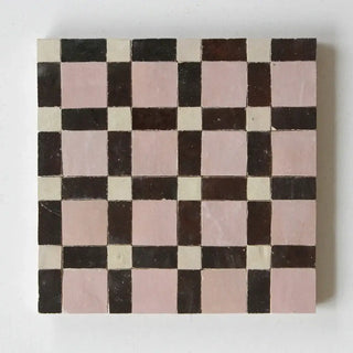 Moroccan Pink, Chocolate & Clay - Moroccan Zellige Weave Mosaic by Tilesofezra