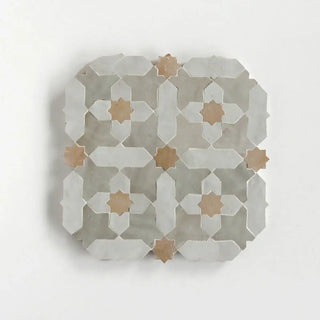 Snow, Clay & Dust- Moroccan Zellige Crosses Mosaic by Tilesofezra