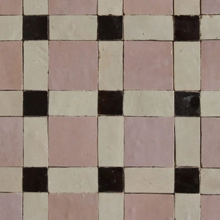 Clay, Chocolate and Moroccan Pink - Moroccan Zellige Weave Mosaic by Tilesofezra