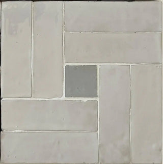 Dust Bejmat & Duck Egg Blue - Moroccan Zellige Rectangle Square Mosaic by Tilesofezra