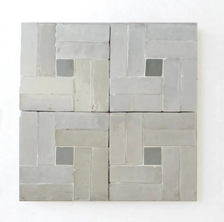 Dust Bejmat & Duck Egg Blue - Moroccan Zellige Rectangle Square Mosaic by Tilesofezra