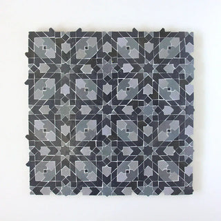 Powder, Ash Grey & Dark Grey - Moroccan Zellige Snowflake Mosaic by Tilesofezra