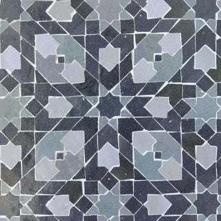 Powder, Ash Grey & Dark Grey - Moroccan Zellige Snowflake Mosaic by Tilesofezra