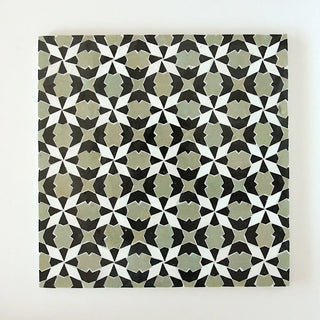 Snow, Avocado & Black - Moroccan Zellige Stars Mosaic by Tilesofezra
