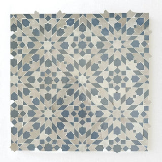Clear Sky & Dust - Moroccan Zellige Snowflake Mosaic by Tilesofezra