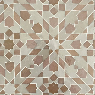 Moroccan Pink & Dust - Moroccan Zellige Snowflake Mosaic by Tilesofezra