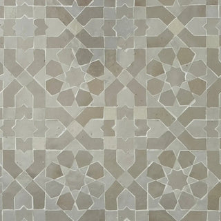 Snow & Dust - Moroccan Zellige Flower Mosaic by Tilesofezra