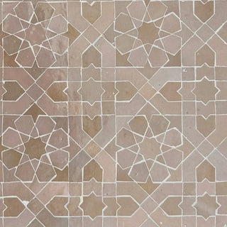 Moroccan Pink - Moroccan Zellige Flower Mosaic by Tilesofezra