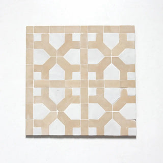 Clay & Snow - Moroccan Zellige Octagon Mosaic by Tilesofezra