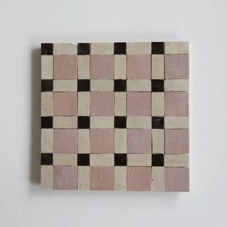Clay, Chocolate and Moroccan Pink - Moroccan Zellige Weave Mosaic by Tilesofezra