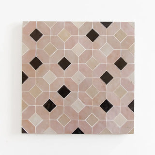 Moroccan Pink, Chocolate, Latte & Oat - Moroccan Zellige Mosaic by Tilesofezra