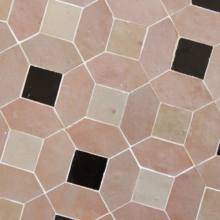 Moroccan Pink, Chocolate, Latte & Oat - Moroccan Zellige Mosaic by Tilesofezra