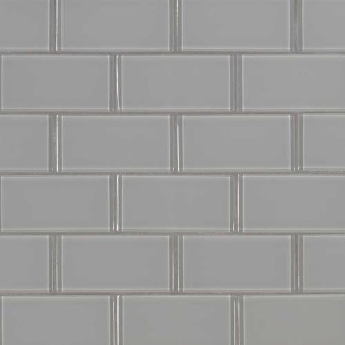 Oyster Gray Glass Subway Tile 4x12"