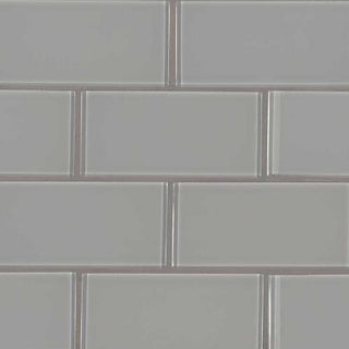 Oyster Gray Glass Subway Tile 4x12"