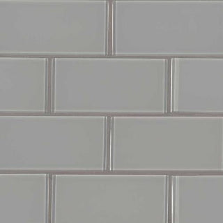 Oyster Gray Glass Subway Tile 3x6"
