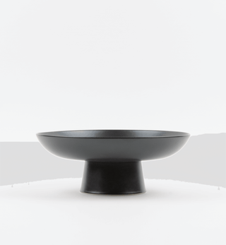 Matte Black Ceramic Footed Bowl