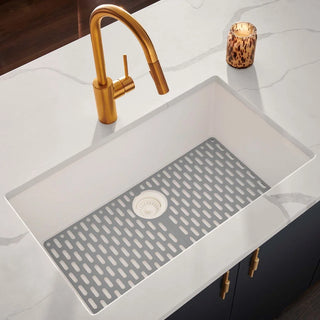 Ruvati 27 x 18 inch Granite Composite Undermount Single Bowl Kitchen Sink - Arctic White - 27 x 18