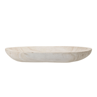 Hand-Carved Paulownia Wood Bowl