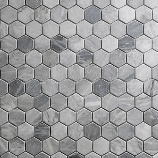 Bardiglio 2" Hexagon Tumbled
