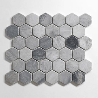 Bardiglio 2" Hexagon Tumbled
