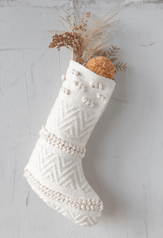 Woven Cotton Blend Christmas Stocking