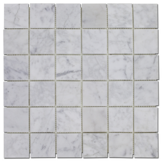 Carrara White Marble Square Mosaic Tile 2x2 