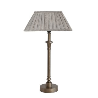 Main Street Metal Table Lamp w/ Pleated Linen Blend Shade
