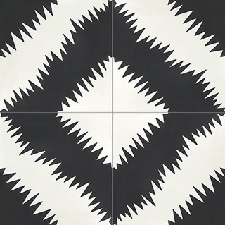 Secrets Black 8"x8" Cement Tile