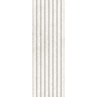 Richmond 3D Deco Tile Collection, 13"x39" white vertical striped tile, modern wall decor option.
