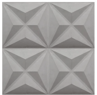 3D Estrella Gris handmade cement tile, 10x10 inches, unique design with organic variations, perfect for stylish installations.