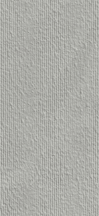 Atelier Combed Essence 12x24" tile collection in a textured light gray finish, perfect for modern interiors.