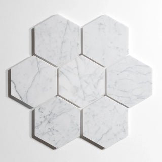Statuary 5" Polished Hexagon Mosaic