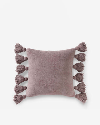 Soft microfiber pom pom throw pillow with fuzzy tassels, OEKO-TEX® certified, ideal for cozy decor.