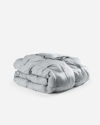 Premium Bamboo Bubble Comforter in a soothing gray hue, showcasing a soft, fluffy texture for ultimate comfort.