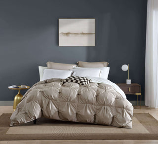 Premium Bamboo Bubble Comforter Bundle in a stylish bedroom setting, featuring soft, breathable fabric and elegant design.