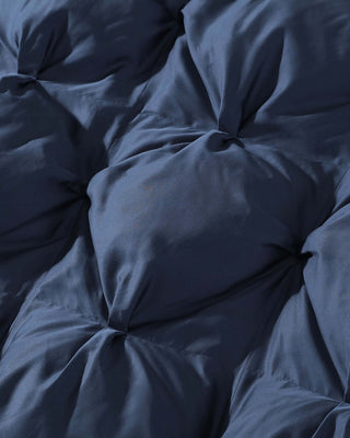 Close-up of the Premium Bamboo Bubble Comforter showing its plush, tufted design and soft, silky texture.