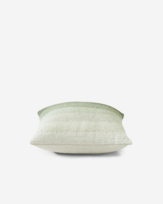 Ombre throw pillow with soft green hues, memory foam filling, perfect for sofa or bed, removable and machine washable cover.