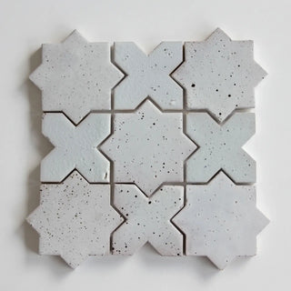Estrela Nieve Punto 4"x4" Star & Cross Tile by Tilesofezra