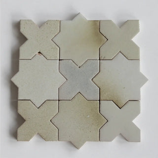 Estrela Singe 4"x4" Star & Cross Tile by Tilesofezra