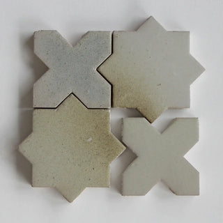 Estrela Singe 4"x4" Star & Cross Tile by Tilesofezra