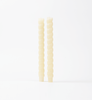 Unscented Twisted Taper Candles in Box, Set of 2 Cream