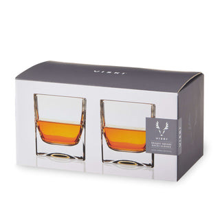 Braque Crystal Rocks Glass Set of 2 in box, featuring lead-free crystal with 10 oz capacity, ideal for whiskey or cocktails.