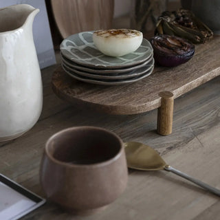 Simple Life Wood Footed Pedestal, Natural