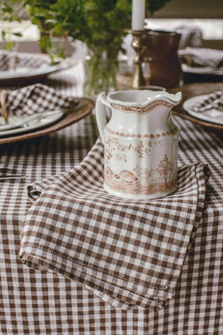 Tea Towel - Woven Mini Gingham Check in Tobacco