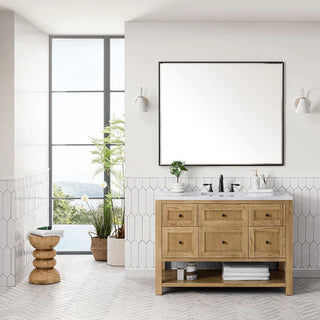 48" Natural white wood oak vanity with Marble Top