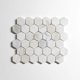 Calacatta Hexagon Mosaic Marble Tile