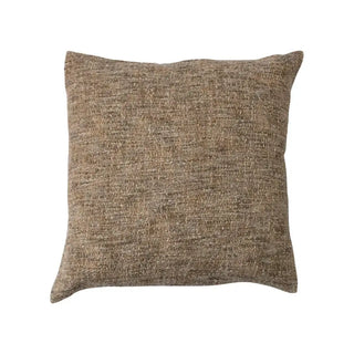 20" Melange Cotton Blend Boucle Pillow, Polyester Fill